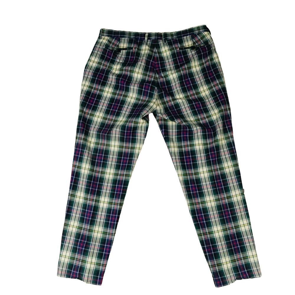 Ralph Lauren Vintage Christmas Golf Plaid Cotton 90s Y2K Old Money Pants 38x30 - Picture 8 of 8